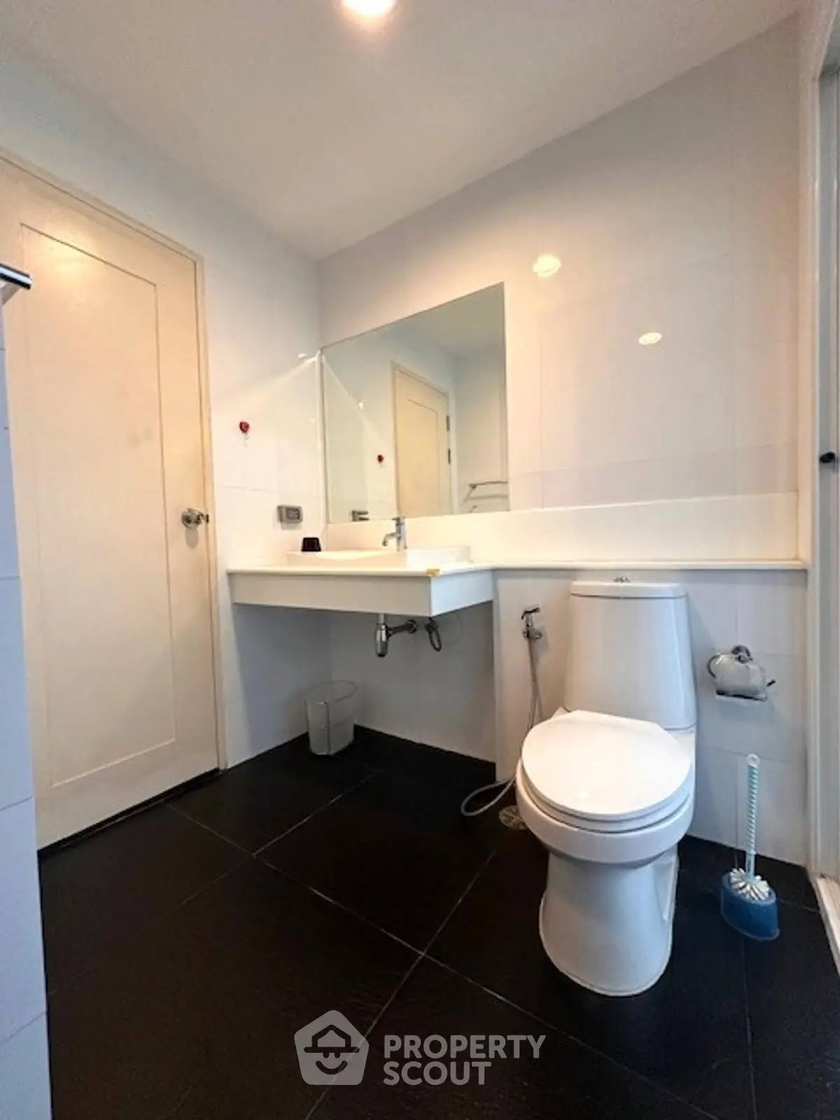 Modern bathroom with sleek fixtures and minimalist design