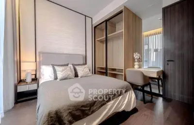 Luxurious modern bedroom with elegant decor and spacious wardrobe