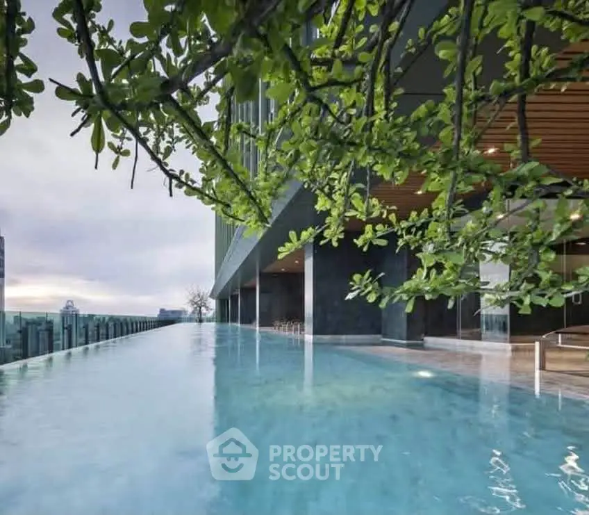 Luxurious rooftop infinity pool with stunning city views and modern architecture.