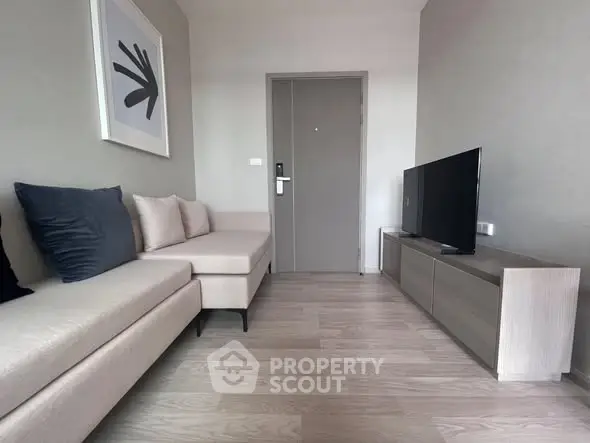 Modern living room with sleek furniture and minimalist decor