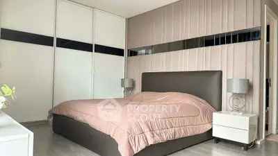 Modern bedroom with stylish decor and cozy ambiance