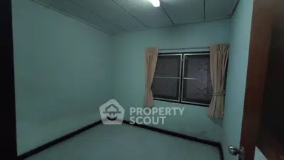 Cozy empty room with window and curtains, ideal for customization