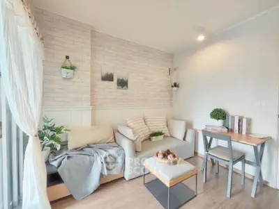 Cozy living room with modern decor and natural light