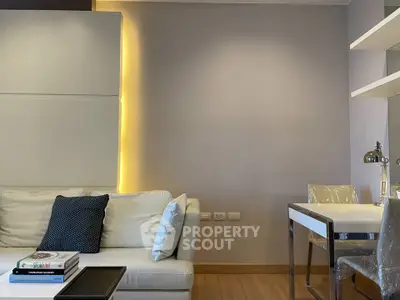 Modern living room with stylish decor and cozy seating area