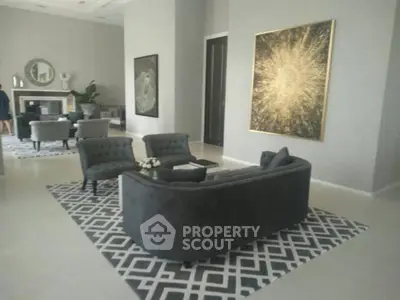 Luxurious modern living room with elegant furniture and stunning artwork