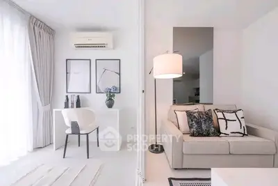 Bright modern living room with elegant decor and cozy seating area