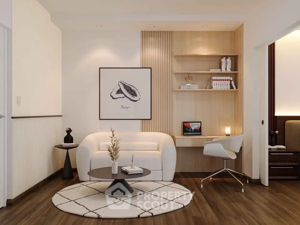 Stylish modern living room with cozy seating and elegant decor