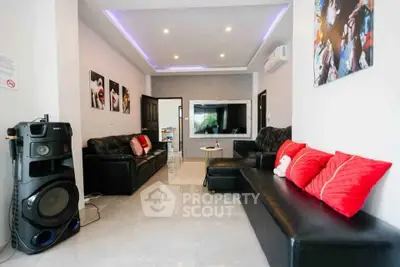 Modern living room with stylish decor and comfortable seating