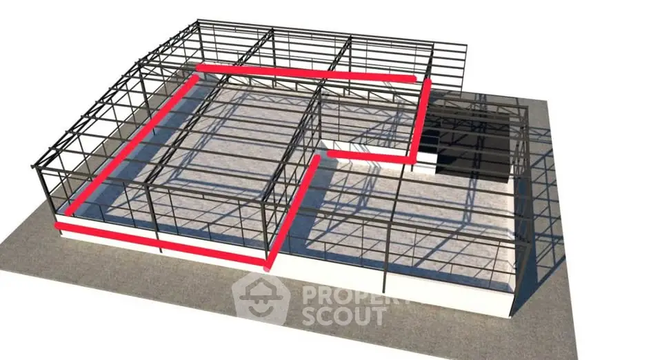 Modern architectural steel frame structure for innovative real estate development.