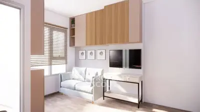 Modern living room with stylish furniture and natural light