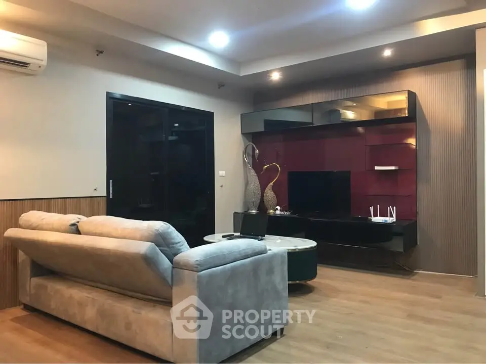 Modern living room with stylish decor and comfortable seating