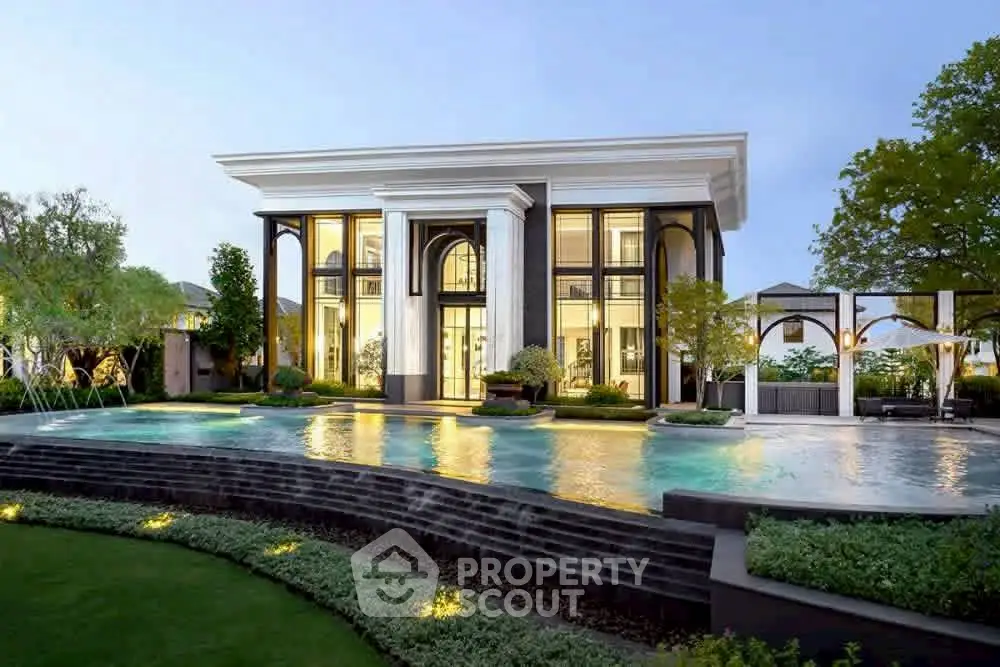 Luxurious modern villa with stunning pool and elegant architecture