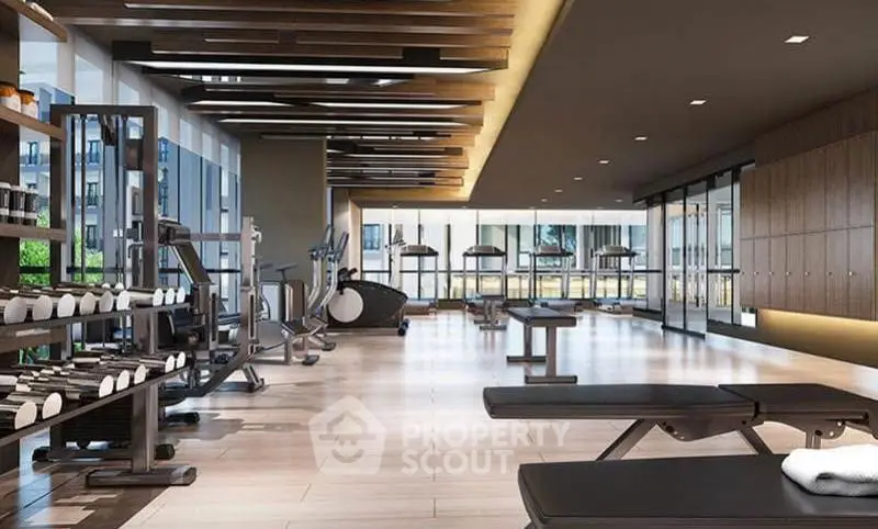 Luxurious modern gym with state-of-the-art equipment and sleek design