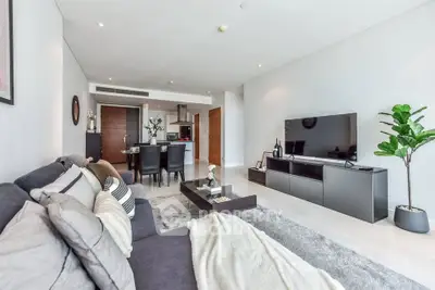 Spacious modern living room with sleek decor and open layout