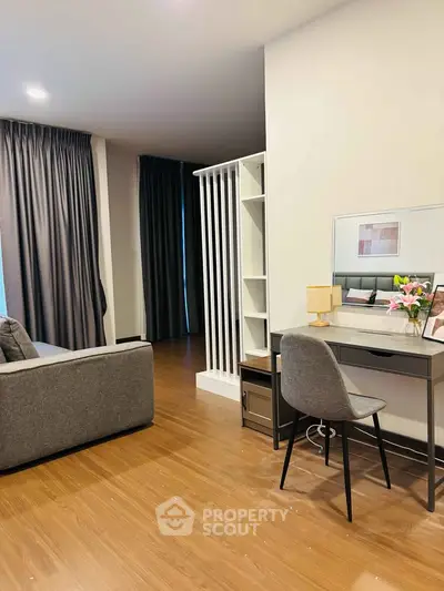 Modern living room with stylish furniture and elegant decor