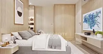 Modern bedroom with stylish decor and cozy ambiance