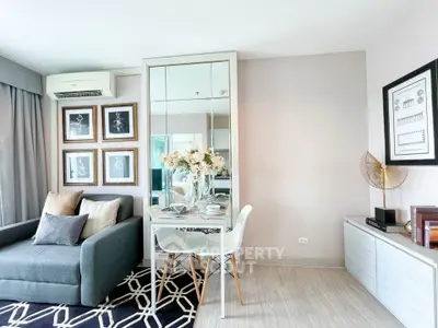 Stylish modern living room with elegant decor and cozy seating area