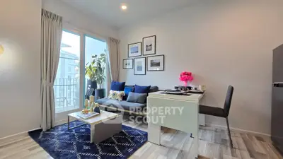 Modern living room with stylish decor and natural light