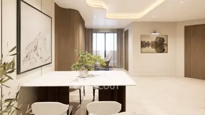 Elegant modern living room with stylish decor and natural light