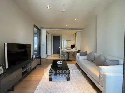 Modern living room with sleek furniture and open layout, perfect for contemporary living.