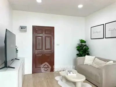 Cozy living room with modern decor and natural light