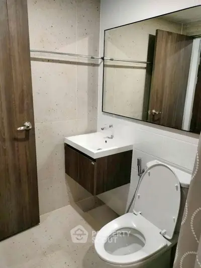 Modern bathroom with sleek fixtures and minimalist design