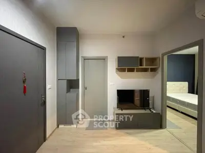Modern apartment interior with sleek furniture and minimalist design
