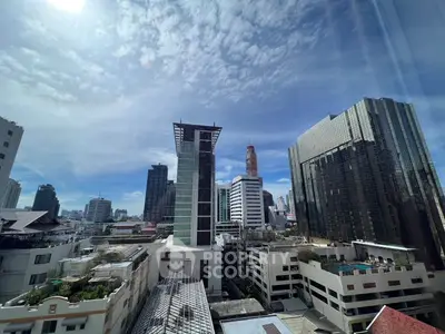Stunning cityscape view from a high-rise building showcasing modern architecture and vibrant skyline.