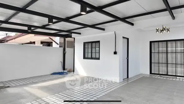 Modern covered parking area with sleek design and ample space