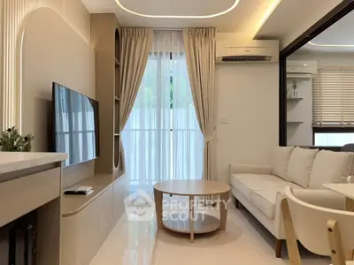 Modern living room with elegant decor and natural light