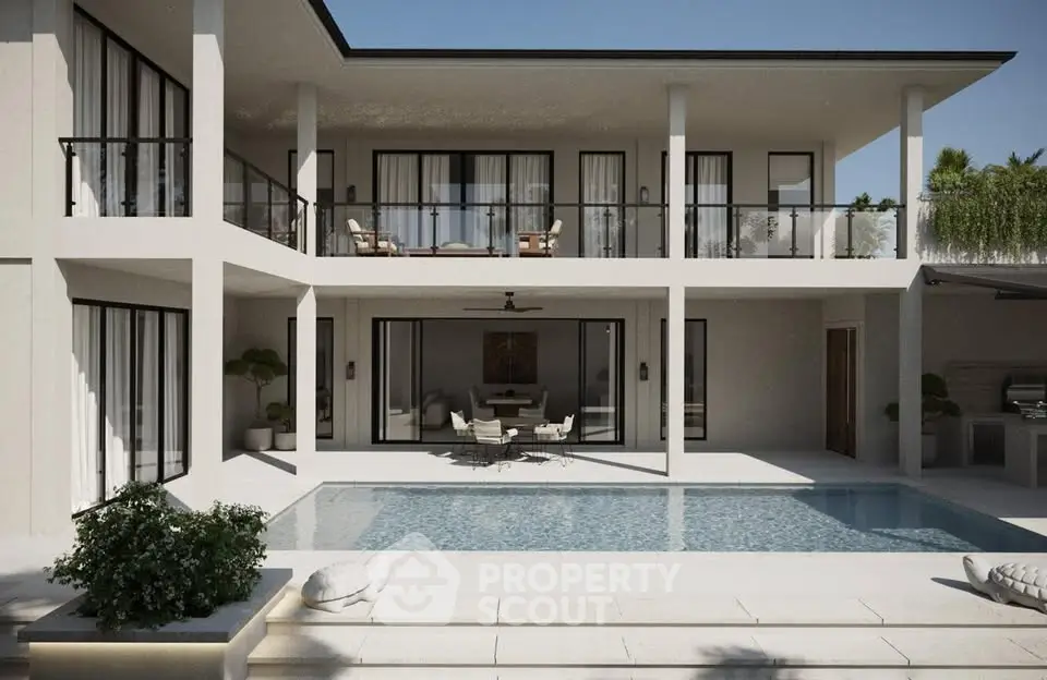 Luxurious modern villa with private pool and spacious balcony, perfect for elegant living and entertaining.