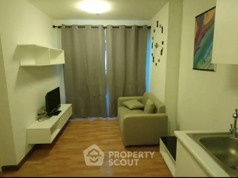 Cozy living room with modern decor and natural light