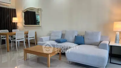 Modern living room with stylish furniture and elegant decor