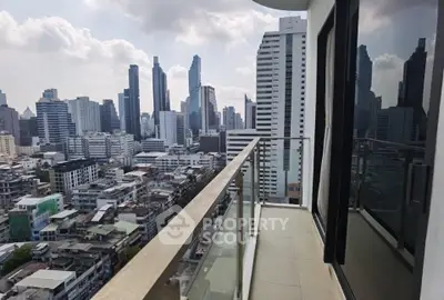 Stunning cityscape view from a modern high-rise balcony, perfect for urban living enthusiasts.