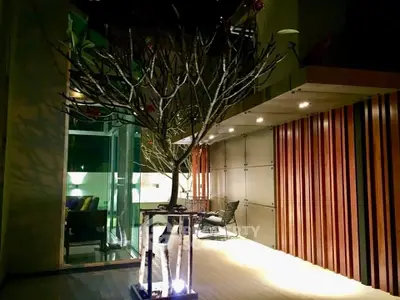 Modern interior with stylish lighting and unique decor in a luxurious living space