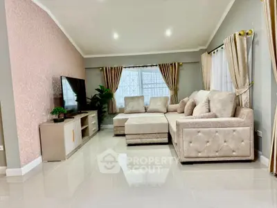 Elegant living room with plush sectional sofa and modern decor