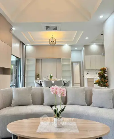 Spacious modern living room with elegant decor and open layout