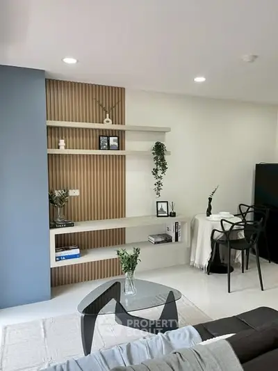 Modern living room with stylish decor and sleek furniture