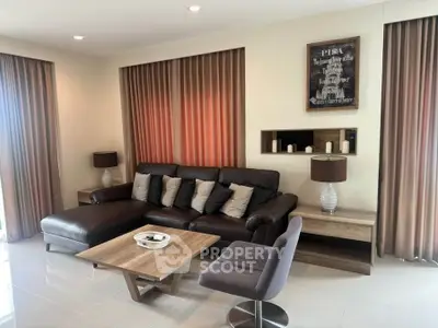 Modern living room with stylish furniture and elegant decor
