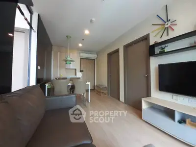 Modern living room with stylish decor and open layout