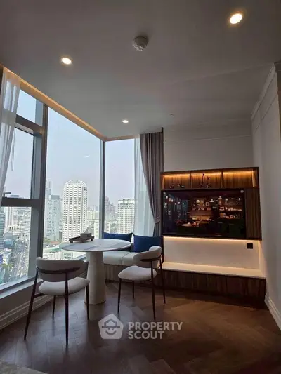 Luxurious corner unit with stunning city view and elegant interior design.