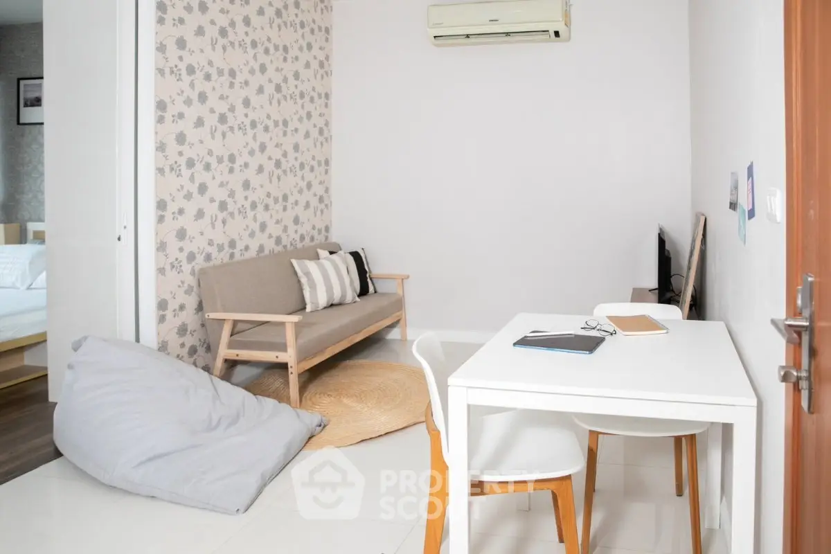 Modern living room with minimalist furniture and stylish decor