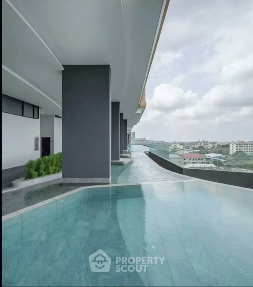 Luxurious rooftop infinity pool with stunning cityscape views, perfect for relaxation and leisure.