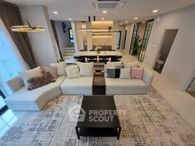 Luxurious modern living room with stylish decor and spacious seating area