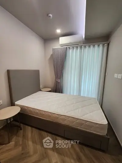 Modern bedroom with minimalist design and natural light