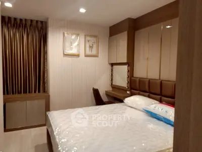 Cozy bedroom with modern decor and elegant lighting