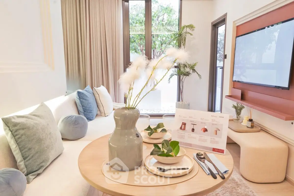 Stylish modern living room with elegant decor and natural light