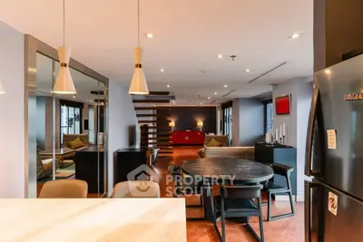 Spacious modern living room with open layout and stylish decor