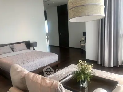 Luxurious bedroom with elegant decor and natural light in modern apartment