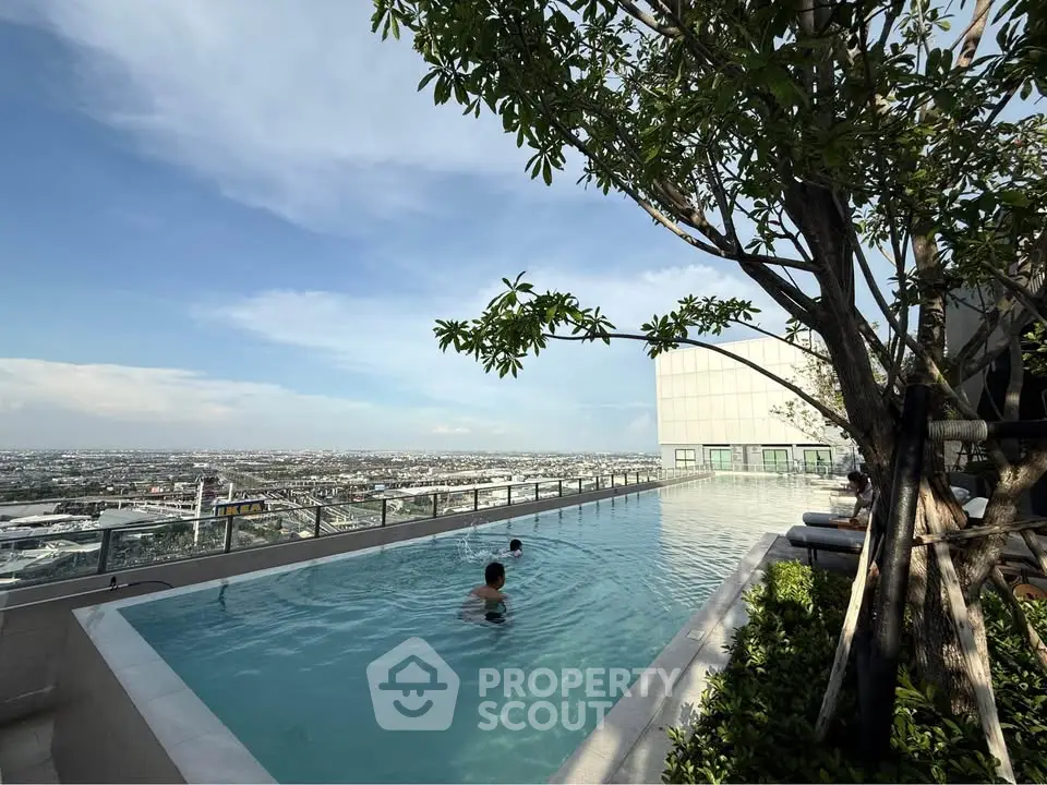 Stunning rooftop pool with panoramic city views, perfect for relaxation and luxury living.